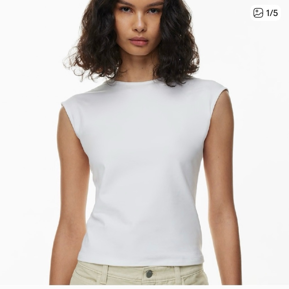 Aritzia White Muscle Tee